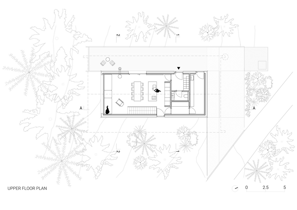 Twin Alpine Houses Dekleva Gregoric Architects 03 upper floor plan EN