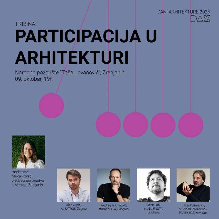 “Participacija u arhitekturi” – tribina u Zrenjaninu